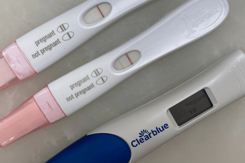 Pregnancy tests on table