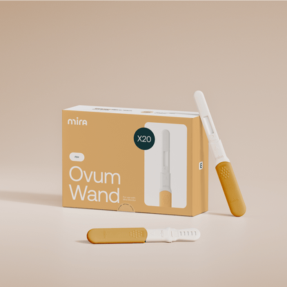 Mira Ovum Wand package with two white and gold wands displayed against tan background.