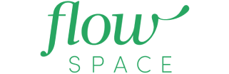 Flowspace logo in green text on white background, fertility health shipping and logistics partner
